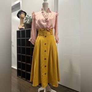 Manoush 3/4 sleeve ruffled floral blouse